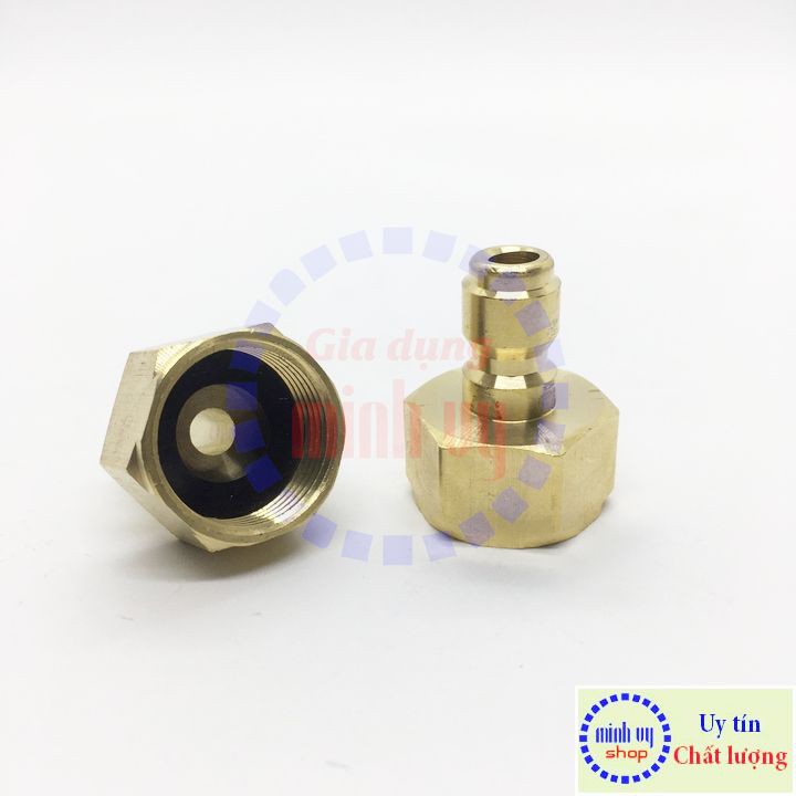 Khớp ĐỰC đồng nối nhanh 1/4&quot; - ren trong 22mm