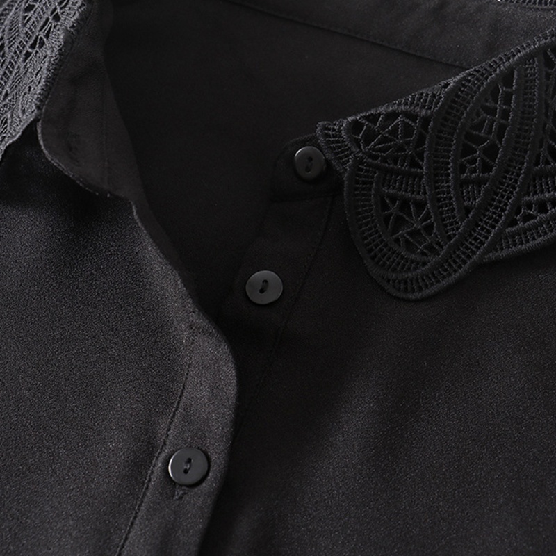 Áo Sơ Mi Chiffon Màu Trơn Họa Tiết Thêu Thời Trang Cho Nữ