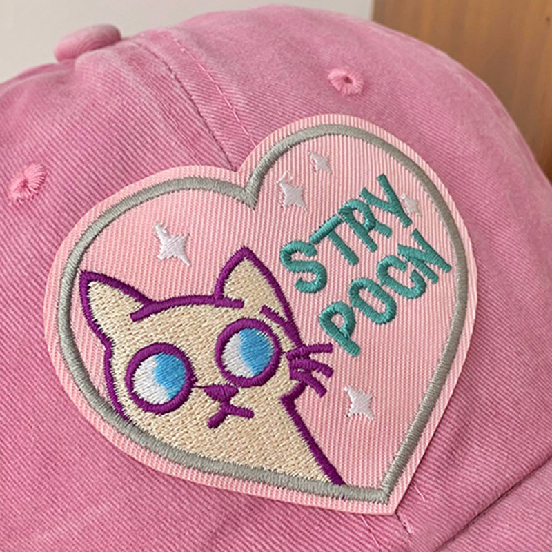 Mũ Lưỡi Trai Thêu Họa Tiết Dễ Thương Phong Cách Hàn Quốc Cho Nữ