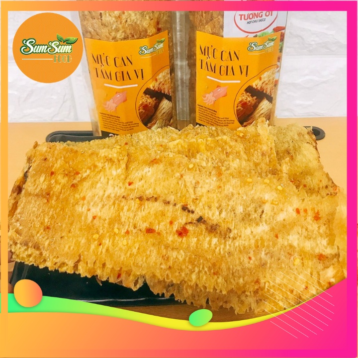 Mực Cán Tẩm Vị Lon pet 250g 🦑Sạch Chất Lượng🦑 Mực Cán Nguyên Chất 100% và Không Phẩm Màu Hóa Chất
