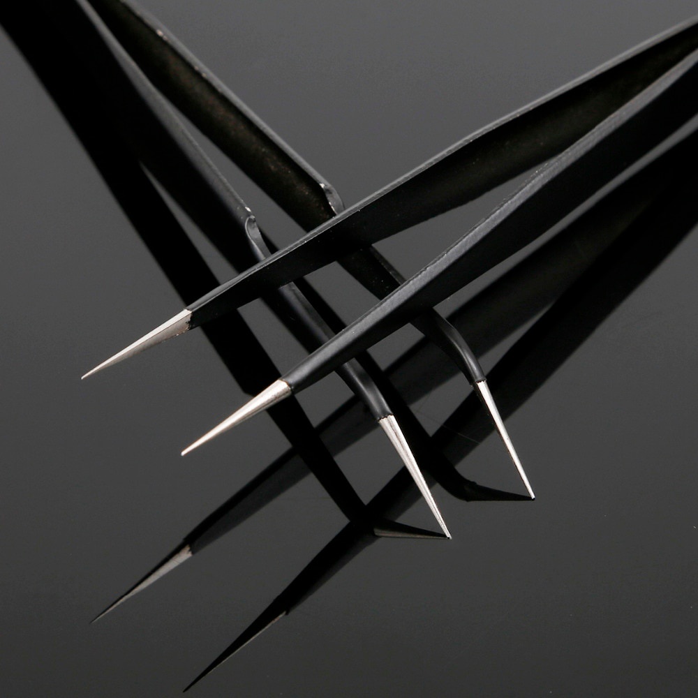 Nhíp Gắp Đá Beadia Trang Trí Móng Tay Nghệ Thuật Màu Đen Kiểu Thẳng/Cong 1.0MM Bằng Acrylic DIY
