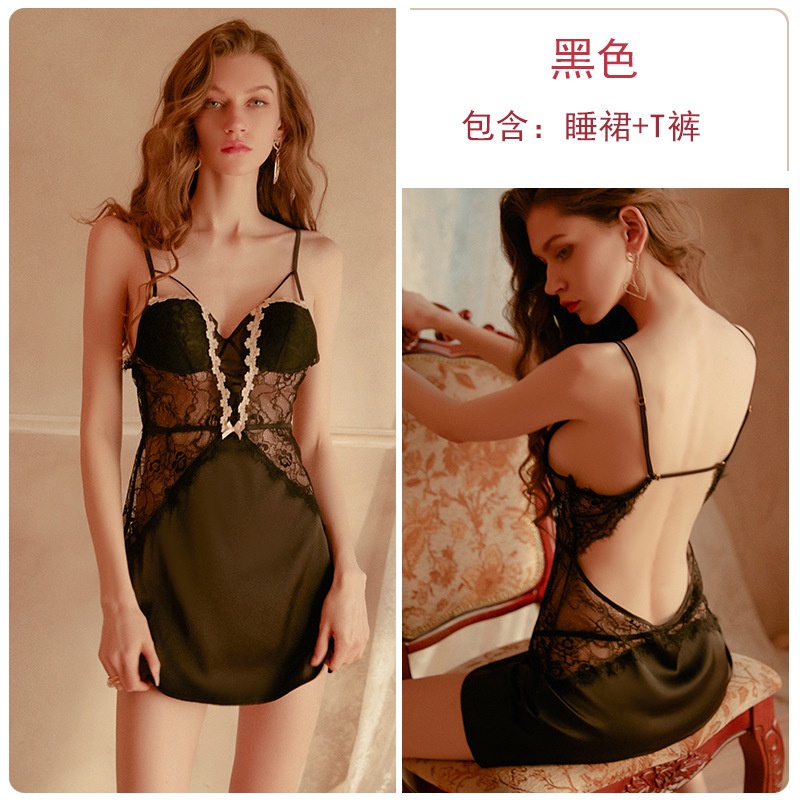 Váy lụa 2 dây viền hoa Cao Cấp kèm đệm ngực 1190