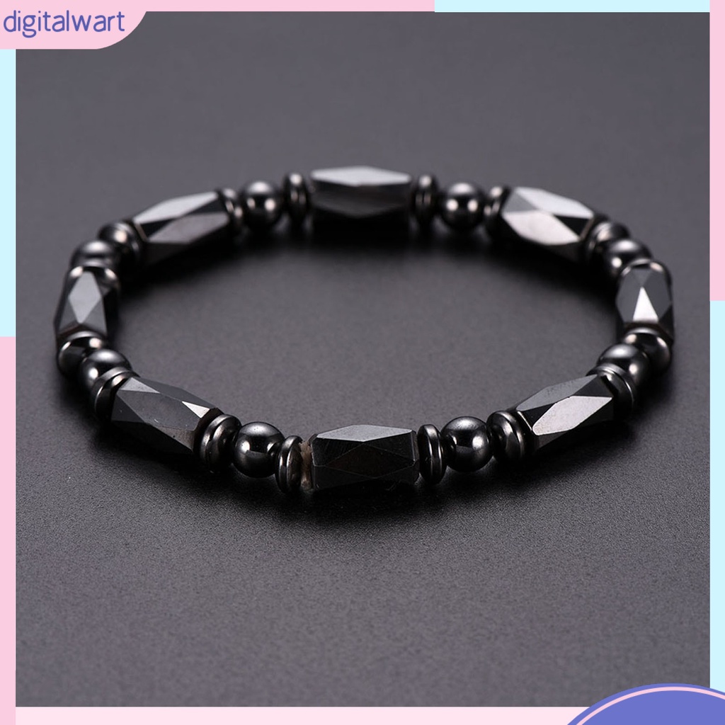 Vòng Tay Chuỗi Hạt Đá Hematite Nhân Tạo Có Từ Tính Thời Trang Unisex