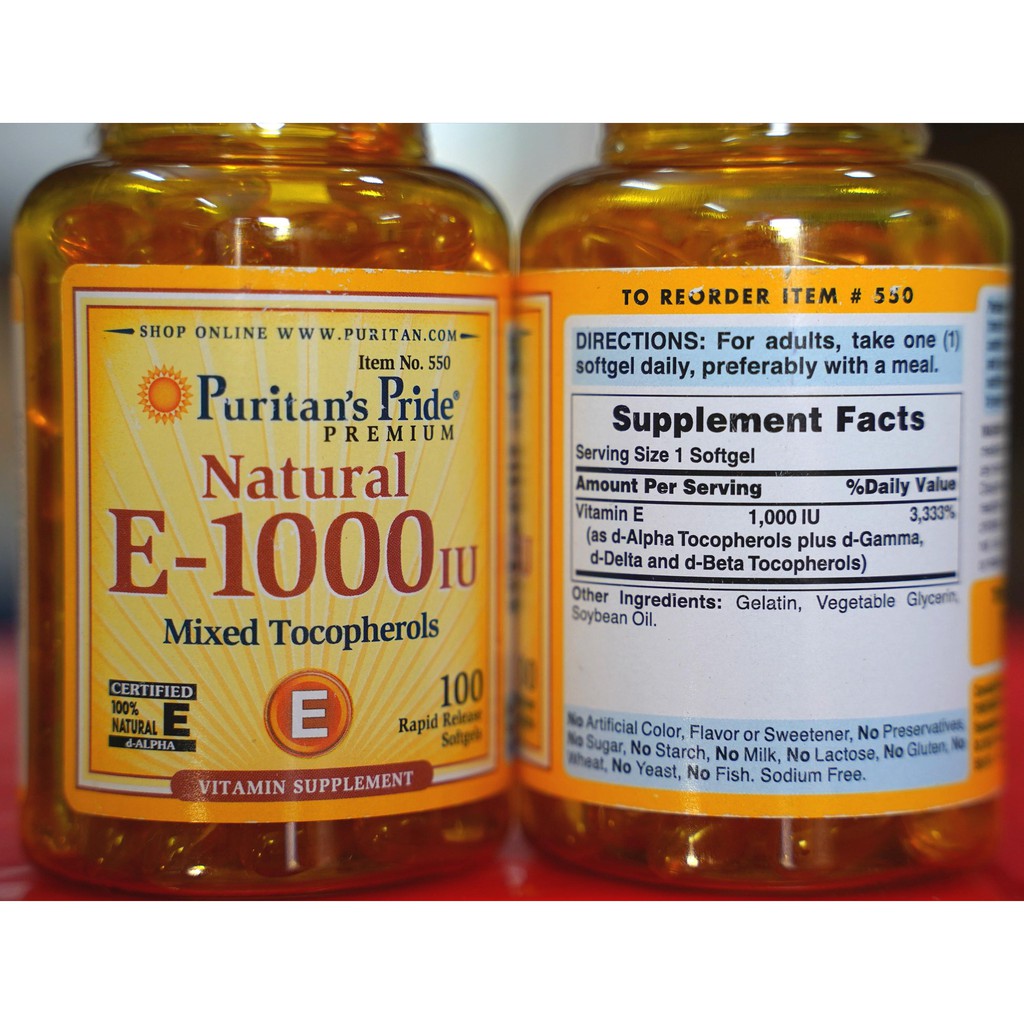 Viên Bổ Sung Puritan's Pride Vitamin E - 1000iu 100 Viên | BigBuy360 - bigbuy360.vn