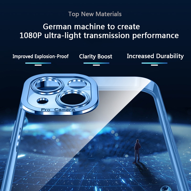 Ốp Điện Thoại Trong Suốt Viền Mạ Màu Cho IPhone 13 Pro IPhone 12 Pro Max