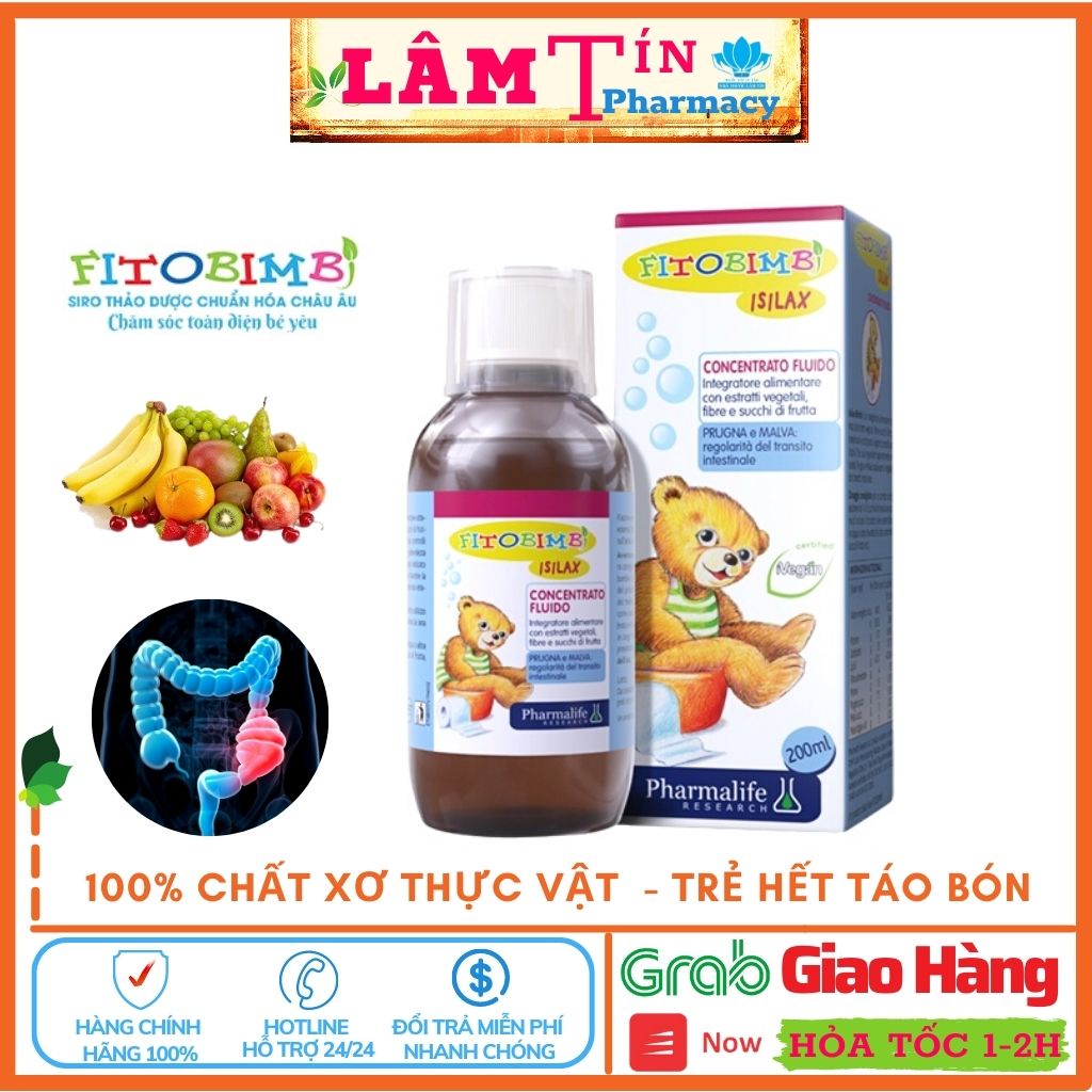 Fitobimbi Isilax  bimbi - Trẻ hết Táo Bón, Mẹ an tâm,  Bổ sung chất xơ, kích thích đường ruột ổn định ( chai 200 ml )