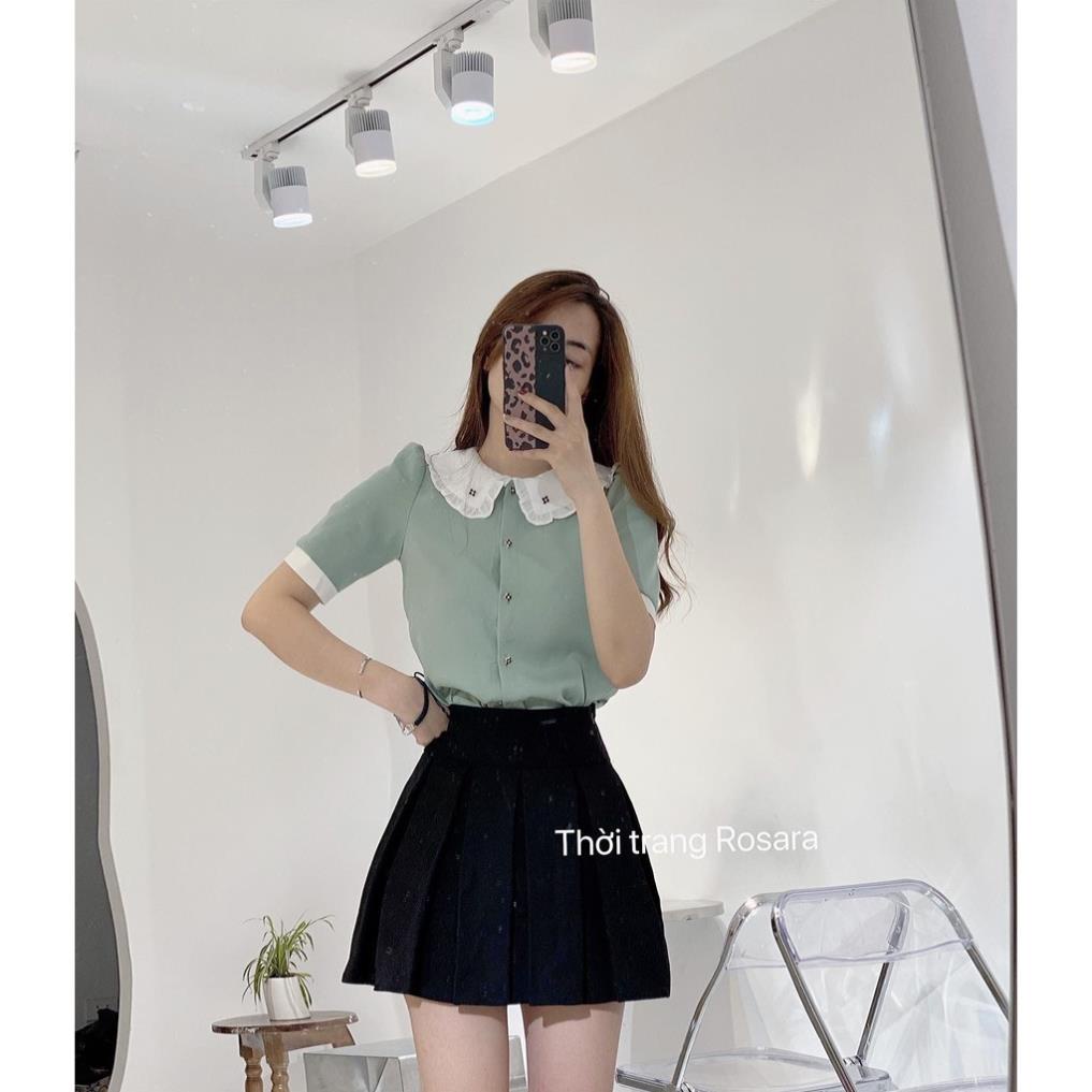 Áo sơ mi thời trang nữ tay ngắn cổ sen Rosara AM03 -K(&1