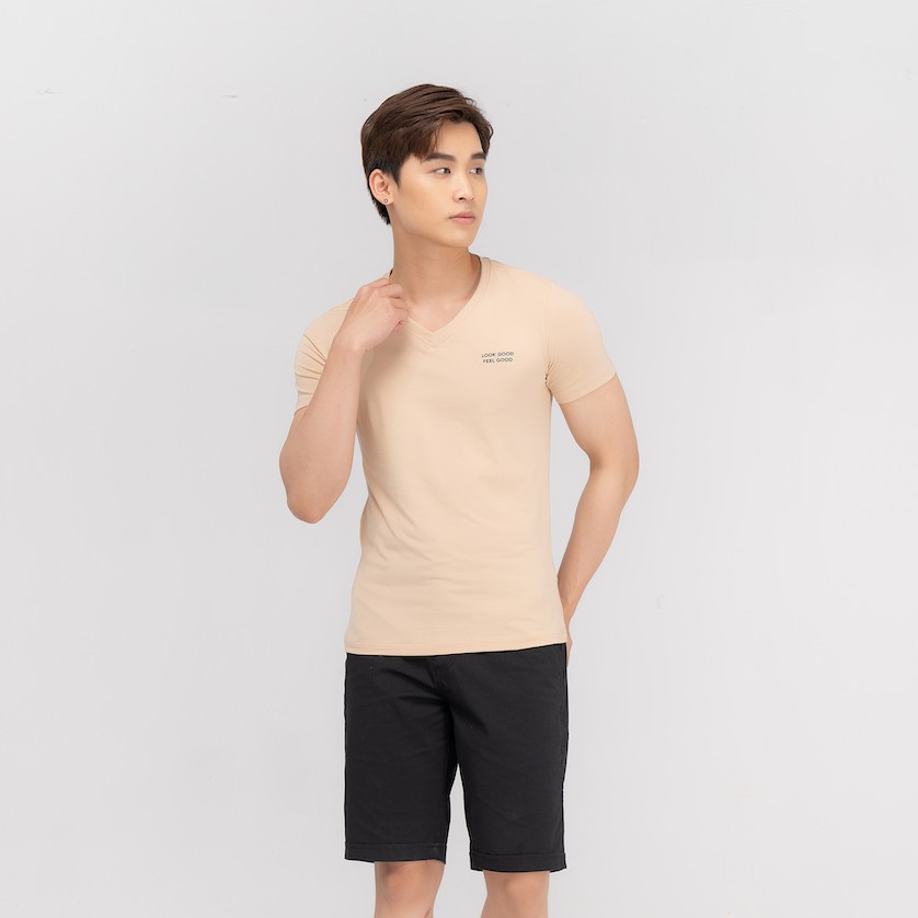 Áo phông nam Yody cổ tim chất liệu thun cotton mềm mịn, tham hút mồ hôi tốt PPM3997 | BigBuy360 - bigbuy360.vn