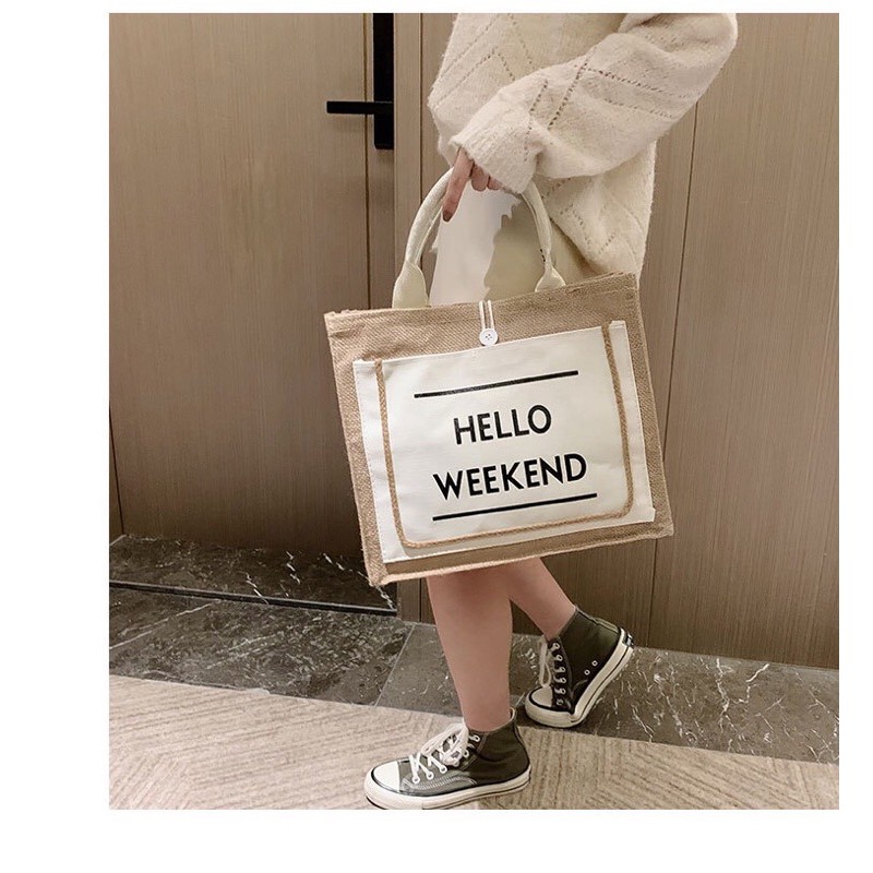 [Mã FAMAYWA2 giảm 10K đơn từ 50K] Túi Cói Hello Weekend | BigBuy360 - bigbuy360.vn