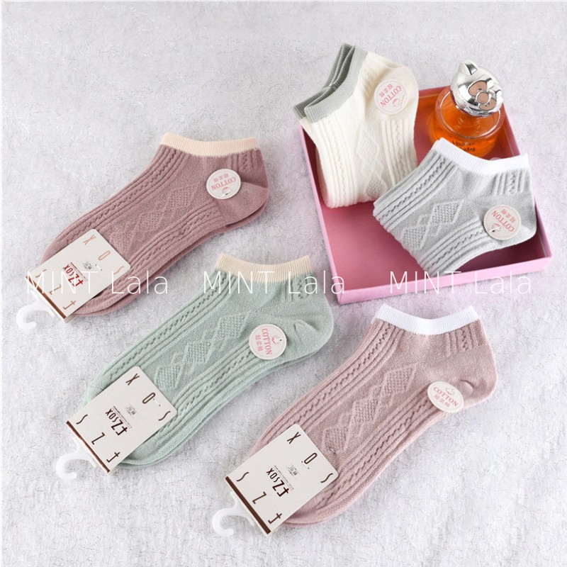 Combo 5 Đôi Tất Cổ Ngắn Nữ Nhiều Màu Êm Chân