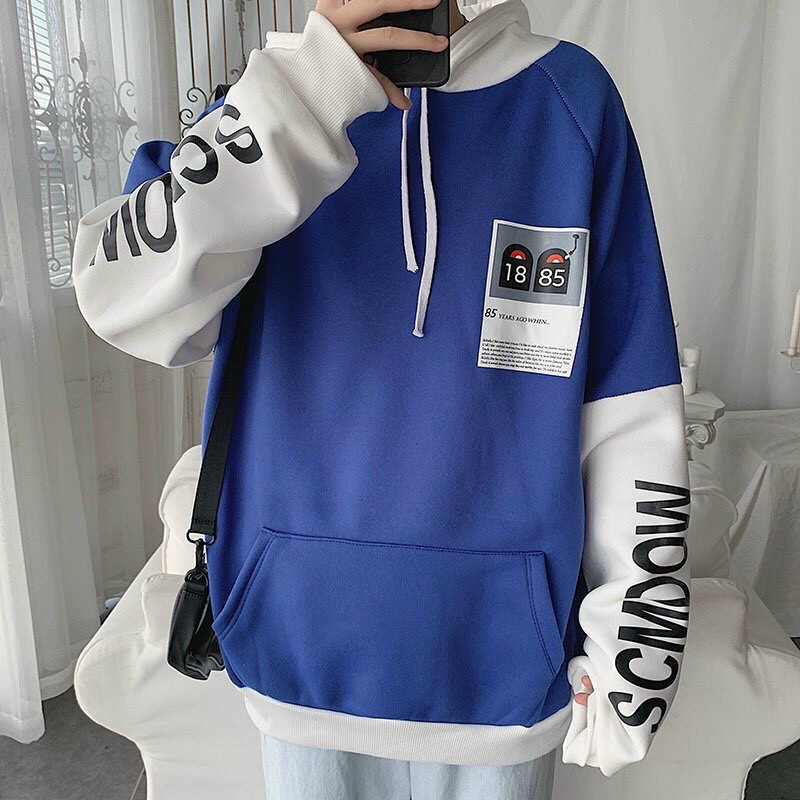 ÁO HOODIE KIỂU NAM HÀN QUỐC Unisex hoodies sọc tay