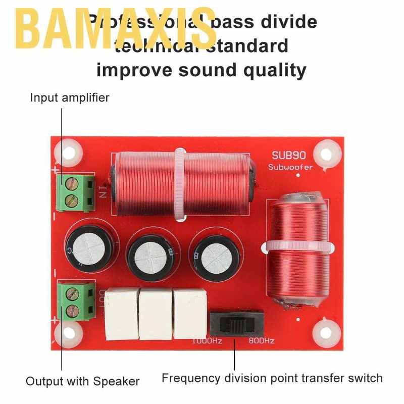 Bamaxis 3 Way Audio Speaker Crossover Filter 120W Bass Frequency Divider for 4‑8in Supplies