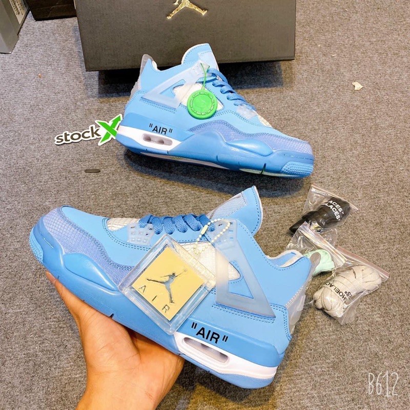 Giầy JD4 retro x offwhite blue 1:1 SC [Freeship + Box]