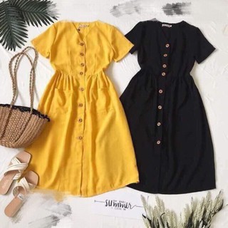 Đầm midi nút gỗ 60-90kg