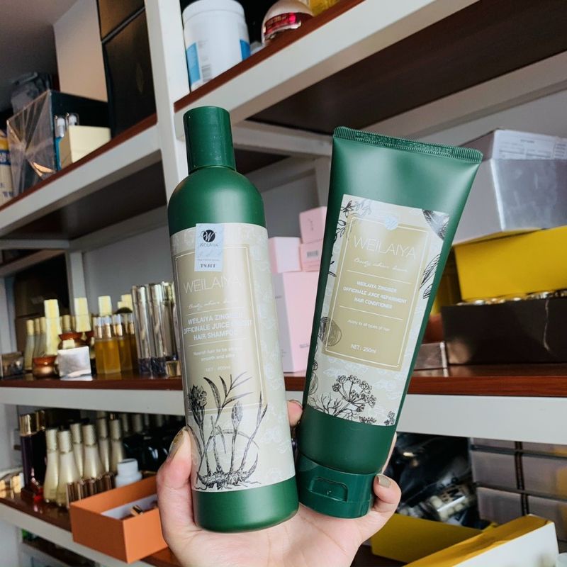 Bộ gội xả gừng welaiya ngăn dụng tóc và ngăn gầu