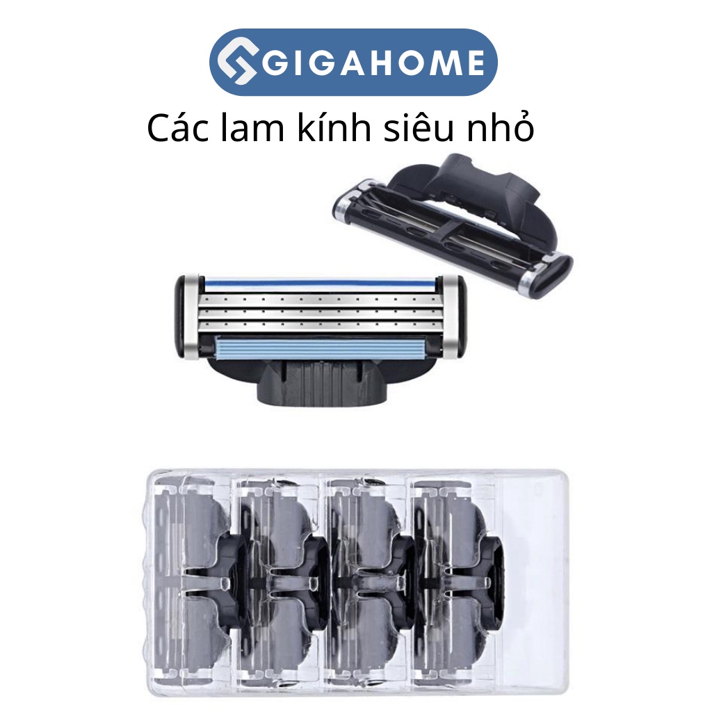 Bộ 4 Lưỡi Dao Cạo Râu 3 Lớp Cho Nam GIGAHOME Làm Sạch Nhanh Chóng 7375