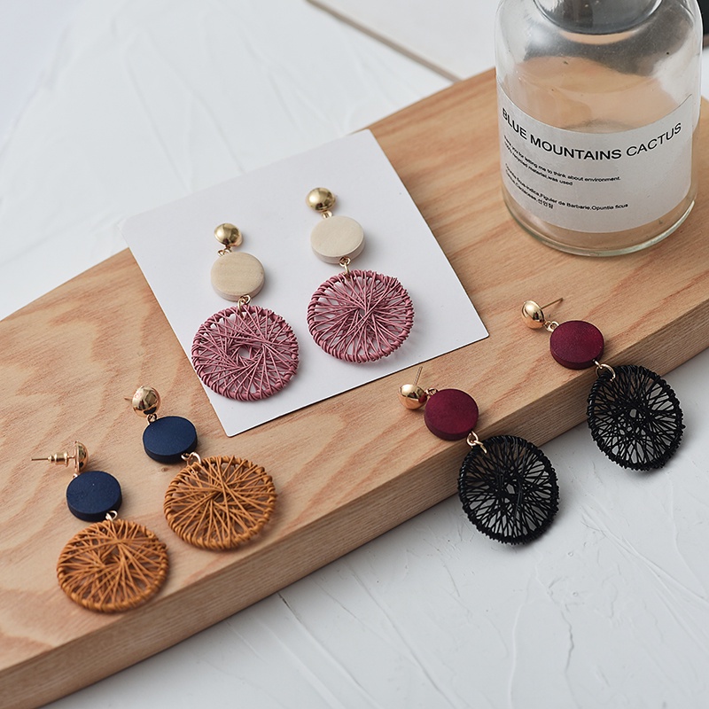 Bông Tai Hình Tròn Lớn Phong Cách Hàn Quốc Đơn Giản Sang Trọng Thời Trang Dành Cho Nữ