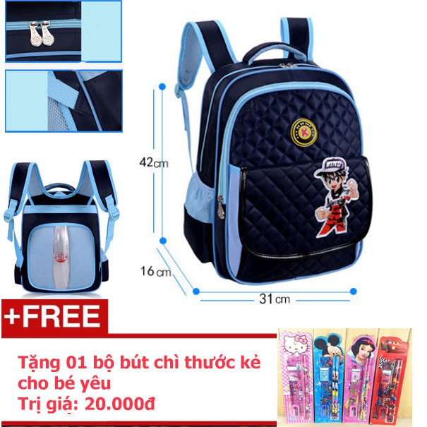 Ba lô bé trai tiểu học chống nước đổ mồ hôi lưng ( lớp 1- lớp 6 )