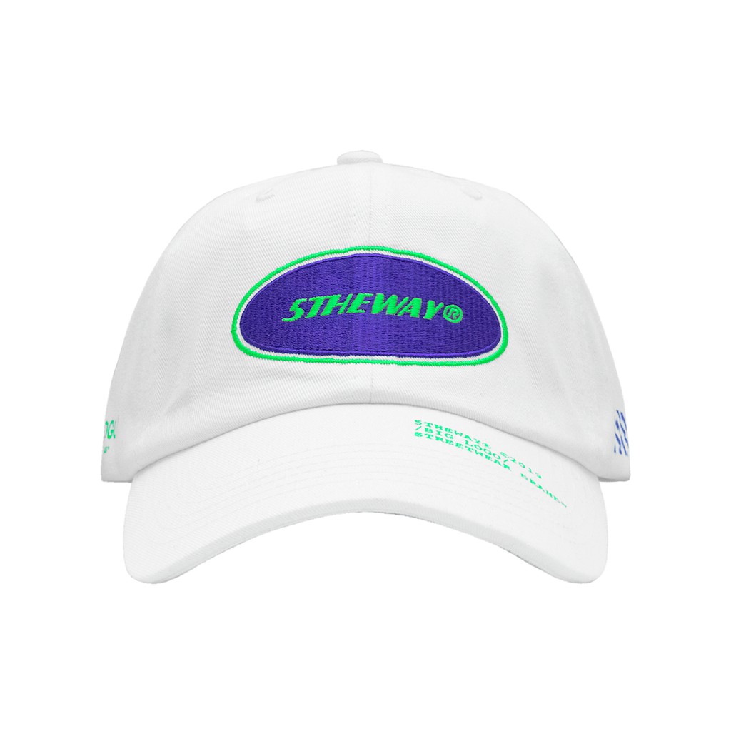 5THEWAY® /oval/ UNSTRUCTURE WASHED DAD CAP™ in WHITE aka Nón Lưỡi Trai Màu Trắng