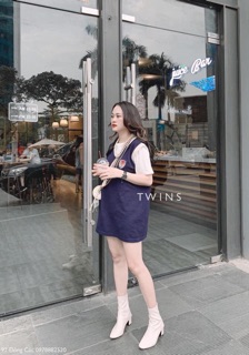 Set gile + áo thun trắng