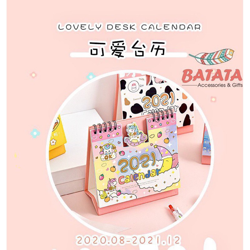 Lịch Để Bàn Năm 2022 Nhiều Họa Tiết Siêu Dễ Thương, Cute, Đáng Yêu Trang Trí Góc Học Tập, Bàn Làm Việc