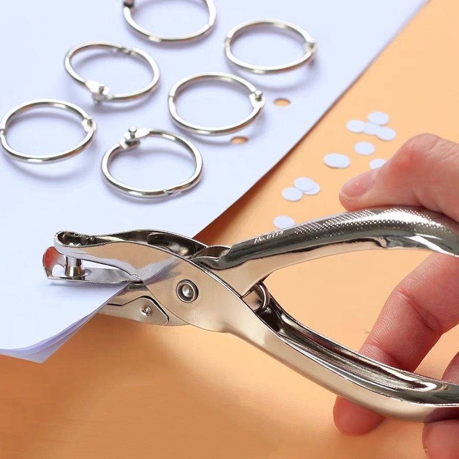 Kìm Bấm Lỗ Giấy Đơn Sổ Còng, Dụng Cụ Bấm Lỗ Tròn Trên Giấy Tiện Dụng