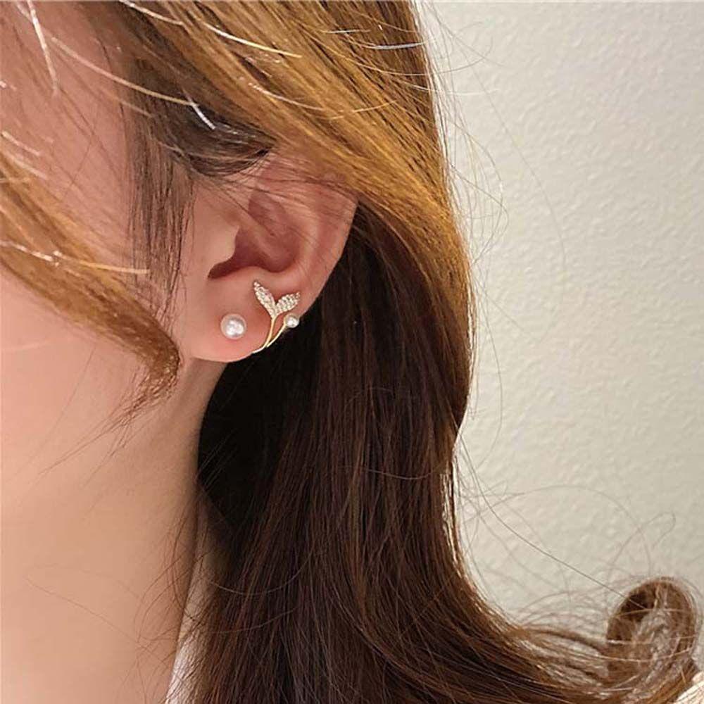 Khuyên Tai Hợp Kim Hình Đuôi Cá VANES1Áo Kiểu Hàn Quốc Thiết Kế Trẻ Trung Cá Tính