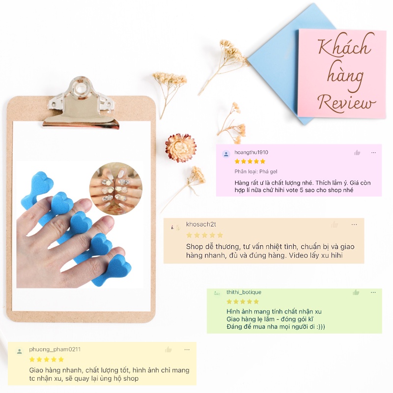 Xốp tách ngón chân nail phụ kiện tách ngón nail THẾ GIỚI NAIL XINH