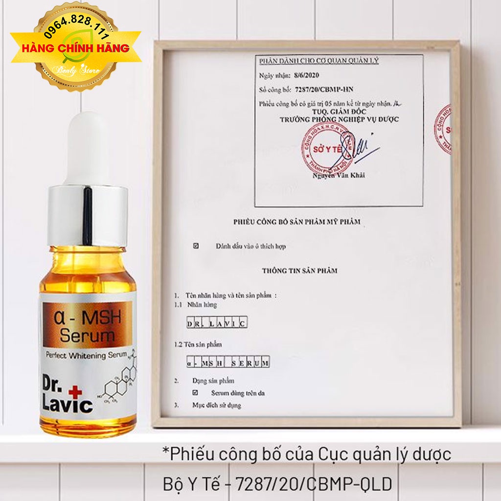 Tinh chất dự phòng chống tái phát nám nặng, đồi mồi, tàn nhang. Serum chống tái phát nám - Dr.Lavic α- MSH Serum - 10ml