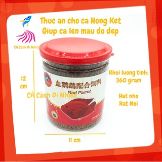 Thức ăn cá hồng két, giúp cá lên màu đỏ đẹp cám cá Red Parrot 260 gram