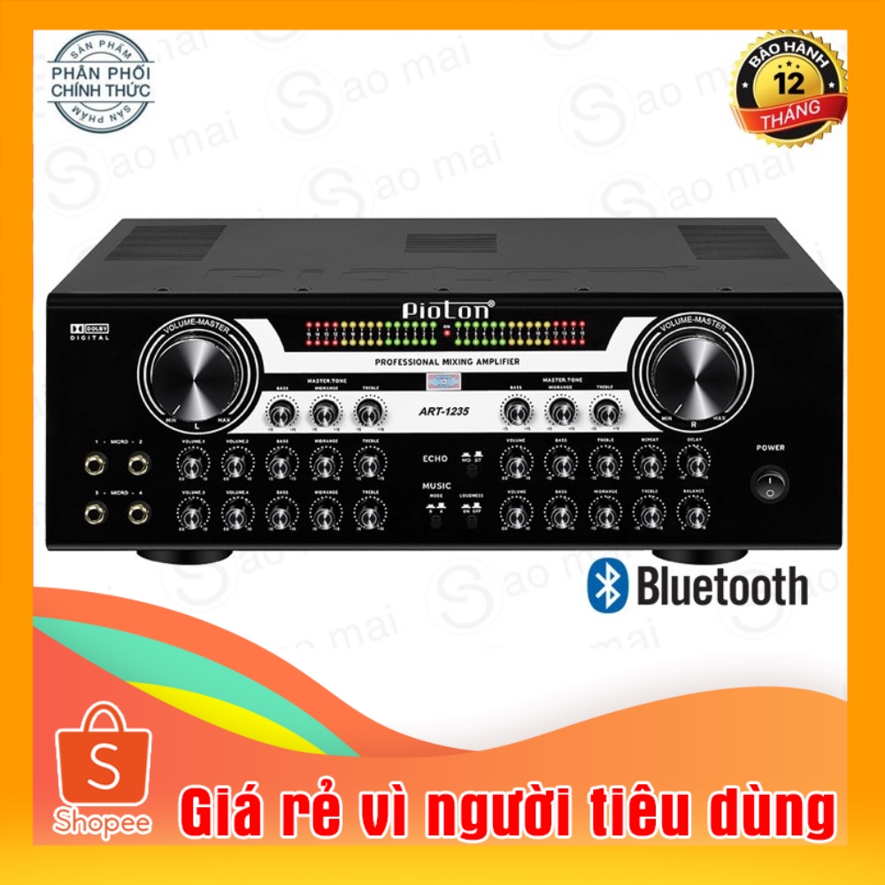 Ampli Bluetooth, Amply Karaoke nghe nhạc gia đình Pioton ART-1235 HÀNG CAO CẤP