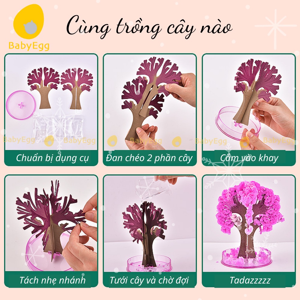 Cây thông tuyết tự nở búp bê tuyết mini quà tặng noel giáng sinh cho bé