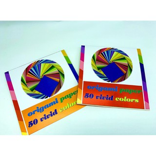 Giấy Gấp Origami 50 Màu 50 Tờ 20x20cm 70gsm (1 Mặt Trắng 1 Mặt Màu)