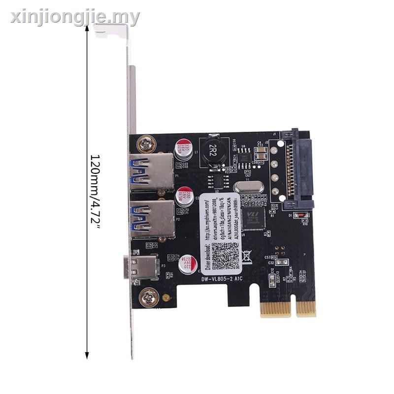 Bộ Chuyển Đổi Pcie Pci Express Sang Usb 3.1 Type-C 2 Cổng 3.0 Type-A Thẻ | BigBuy360 - bigbuy360.vn