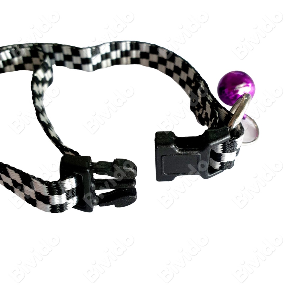 Vòng cổ chó mèo thú cưng sọc caro màu bản nhỏ 1cm &lt;5kg - Bivido