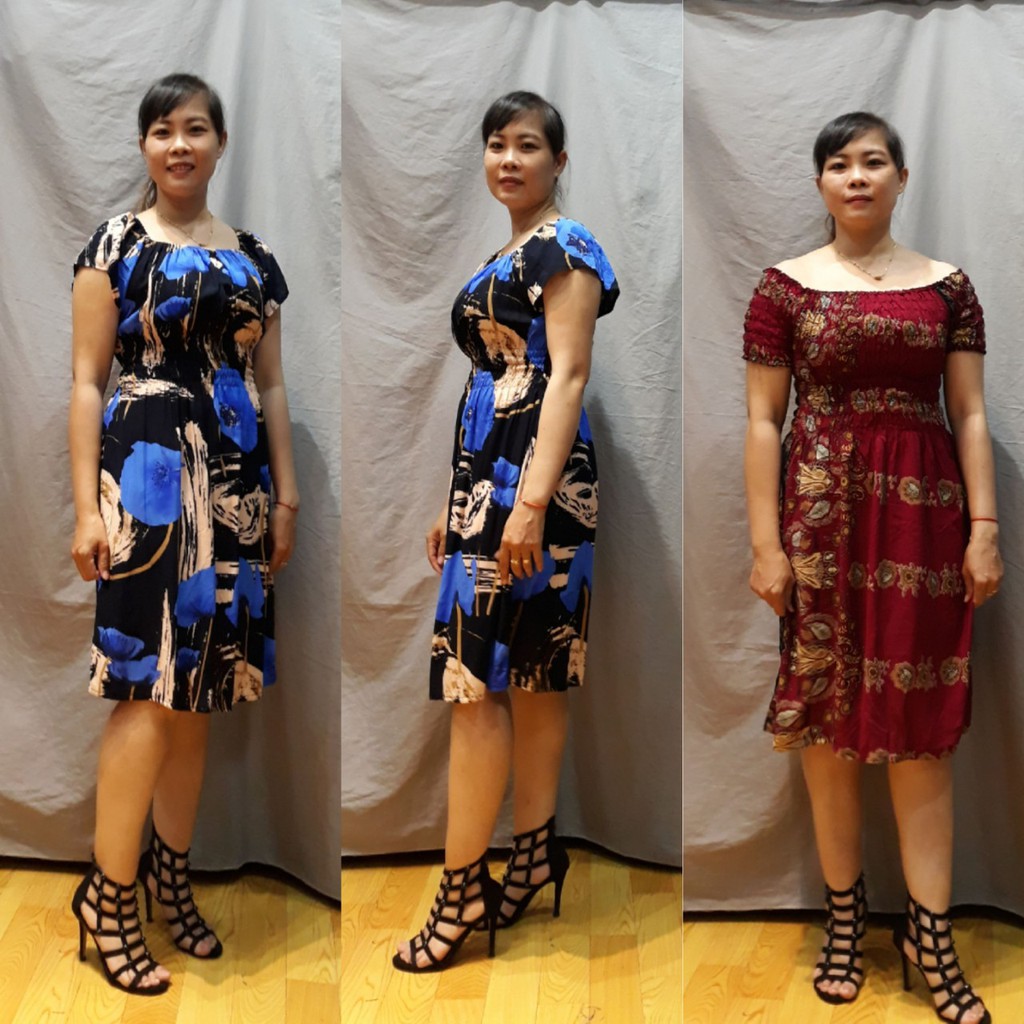 Đầm lanh ngắn tay búp