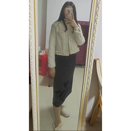 Áo dạ tweed nữ dáng ngắn hàng QCCC 2022