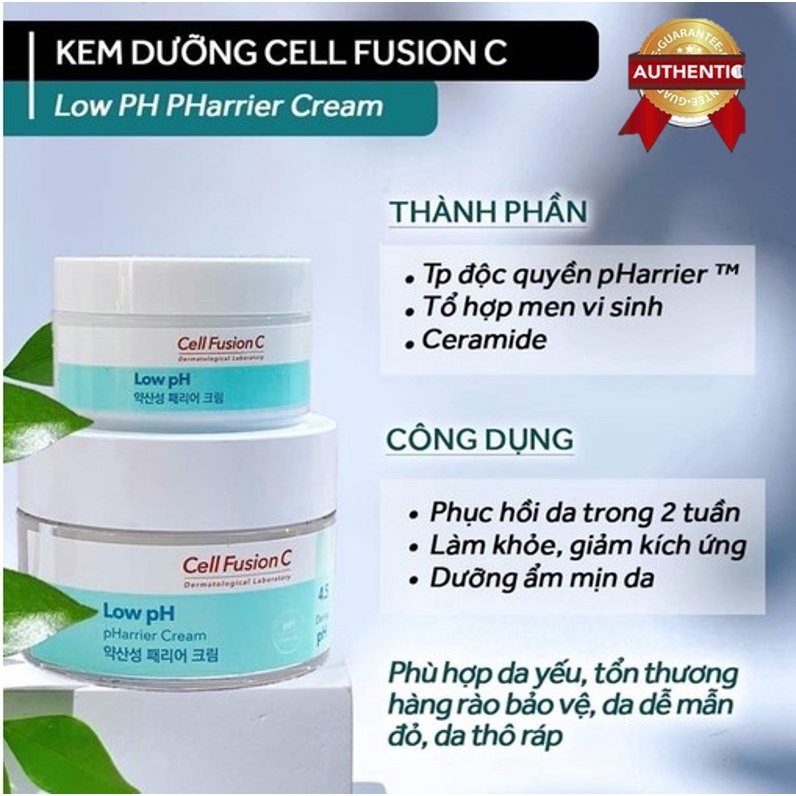 (Đủ BILL) Kem dưỡng Tăng Cường Bảo Vệ Da Cell Fusion C Low pH pHarrier Cream / Barrier Moisture