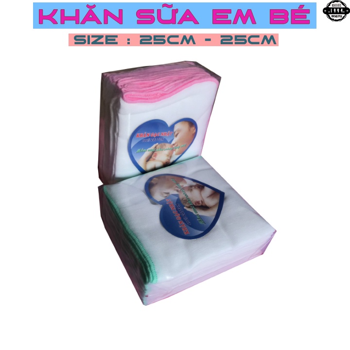 Khăn Sữa Baby Cotton Cao Cấp / 2 Set 20 Khăn / 25cm x 25cm / 25cm x 40cm
