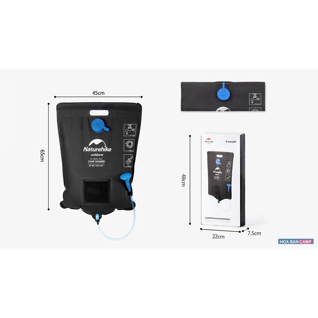 Túi Đựng Nước Tắm Năng Lượng Mặt Trời NatureHike NH21SJ032 | 20L