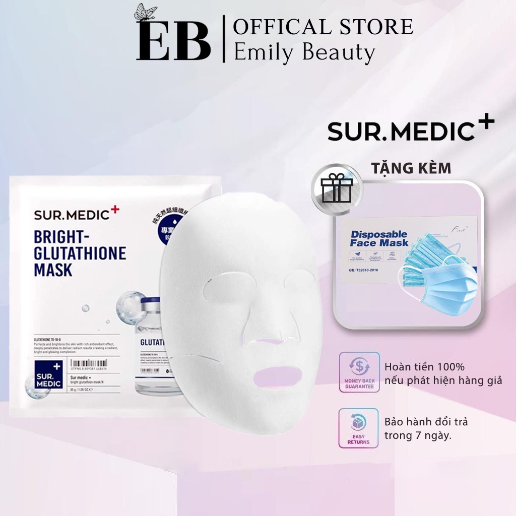 Mặt Nạ Truyền Trắng Sur.Medic+ Tinh Chất Glutathione Làm Trắng Sáng Da Sur Medic Super Bright Glutathione Mask 30g x10