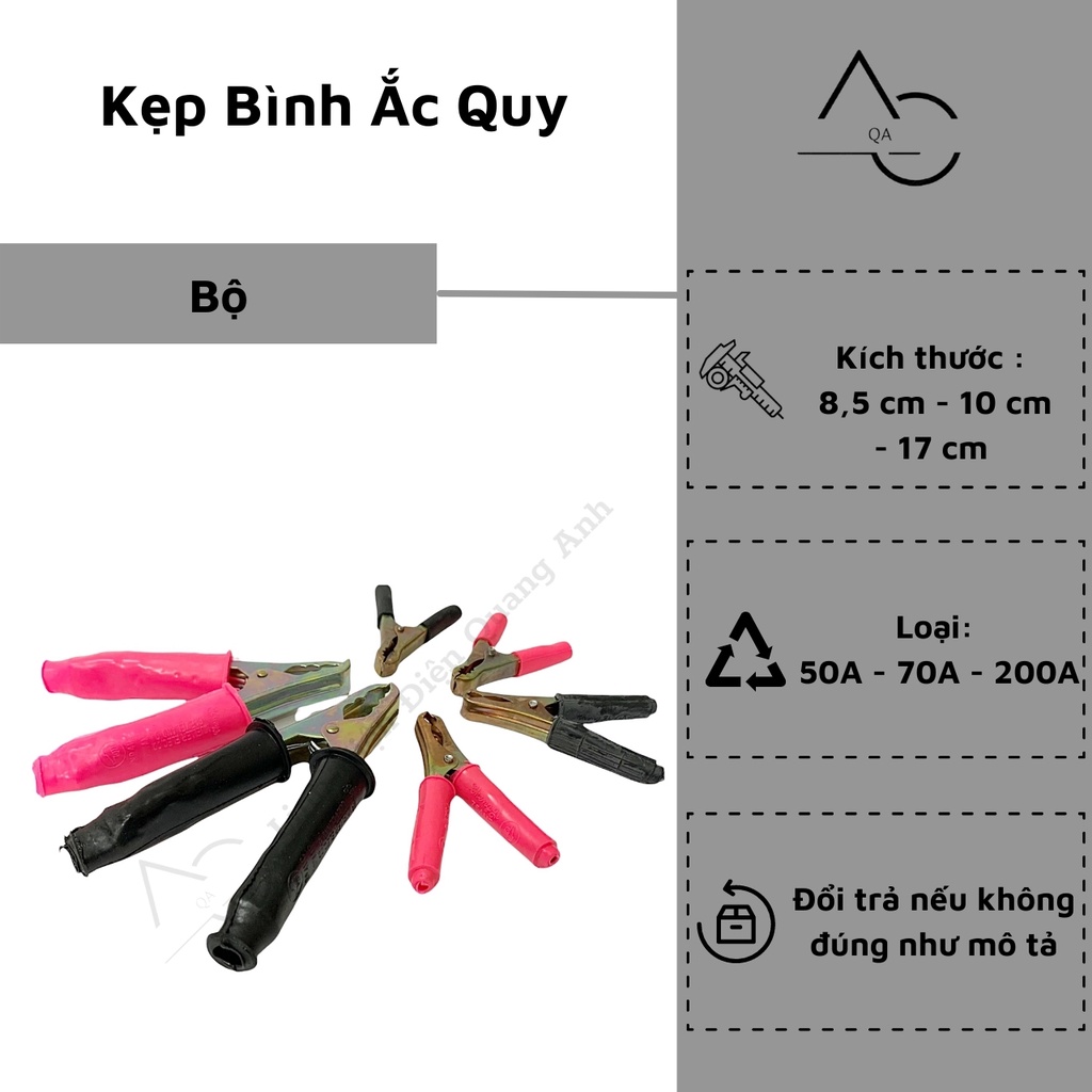Kẹp bình ắc quy nhiều kích cỡ cho kích cơ biến áp to nhỏ KCD50-200A