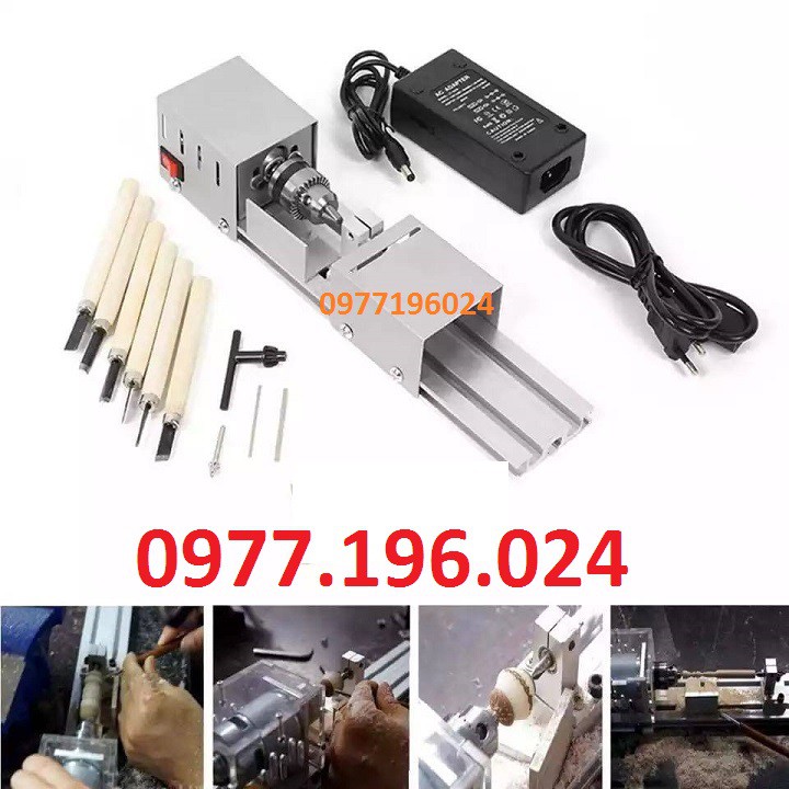 [Mã INCU10SEP giảm 15K đơn 50K] Máy tiện gỗ mini - Máy đánh bóng hạt gỗ