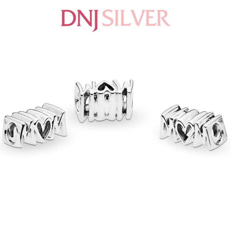 Charm bạc 925 cao cấp, hàng chuẩn bạc - Charm Mum Script thích hợp để mix vòng tay charm - DN285