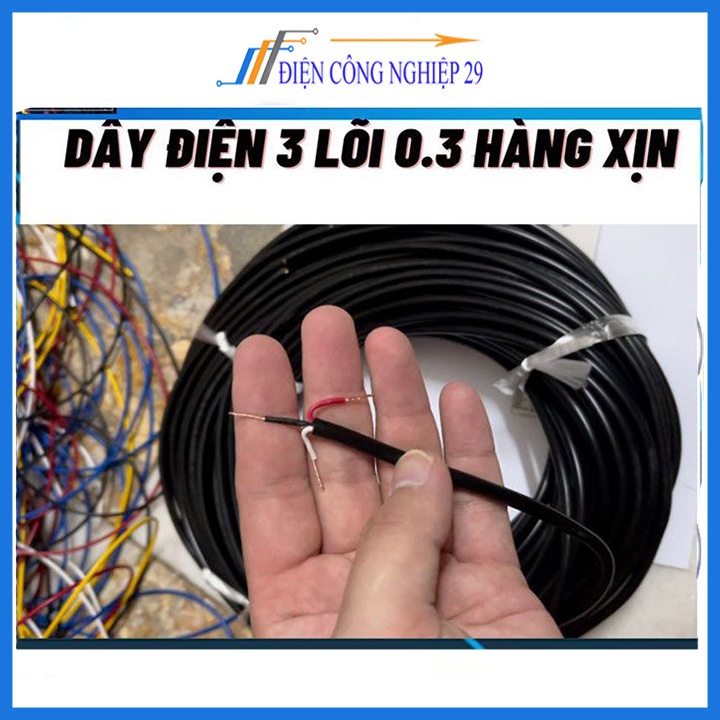 Dây điện đen tròn 0.3mm 2 lõi 3 lõi 4 lõi chất liệu dây đồng 100% loại tốt (1 mét)