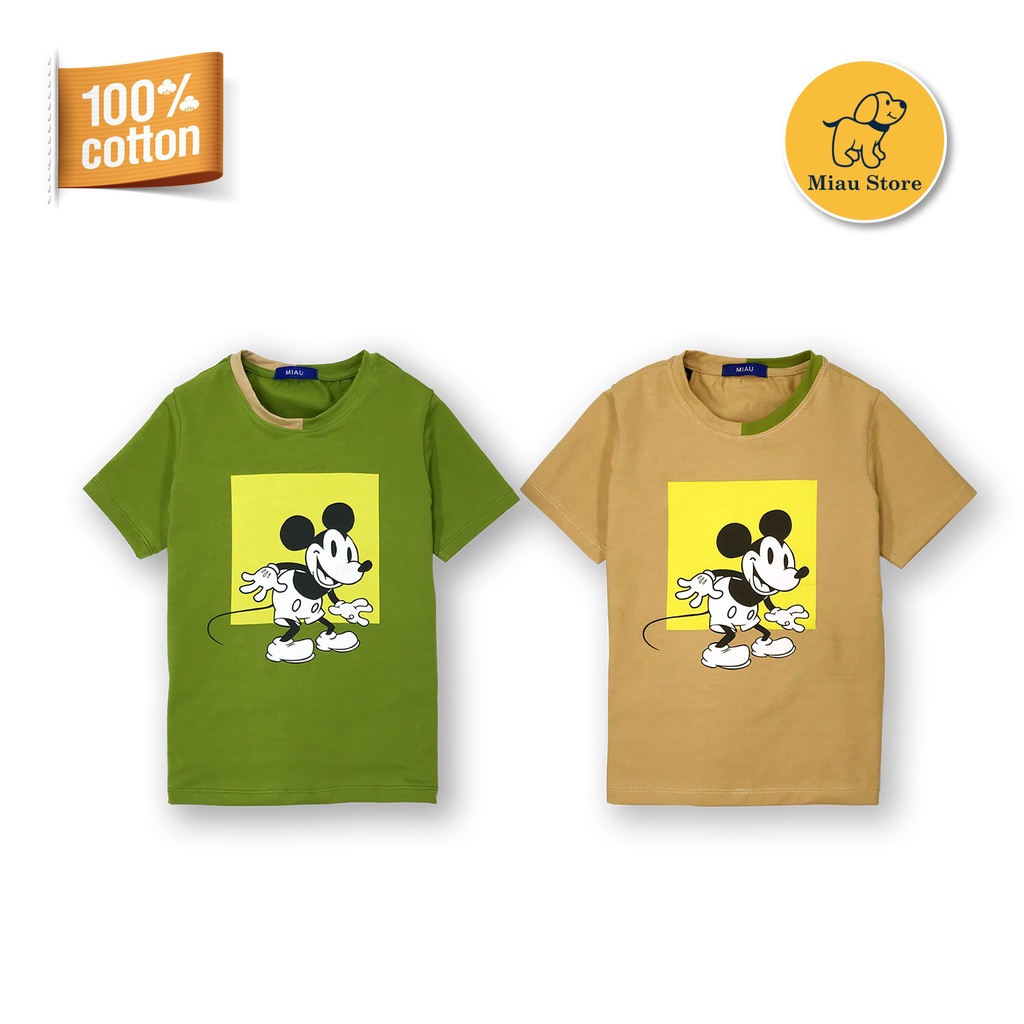 Quần Áo Trẻ Em, Áo Thun Bé Trai Cao Cấp In Hình Chuột Mickey, Thun Cotton 100% Cho Bé Từ 9Kg Đến 55Kg