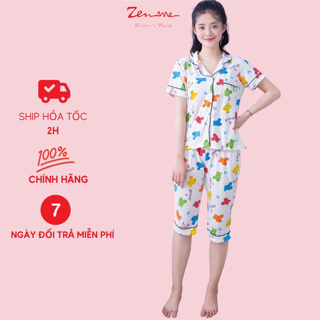 [Mã LT50 giảm 50K đơn 150K] Đồ bộ mặc nhà Zen Me Pijama cộc lửng, chất liệu cotton, thoáng mát nhiều họa tiết | BigBuy360 - bigbuy360.vn