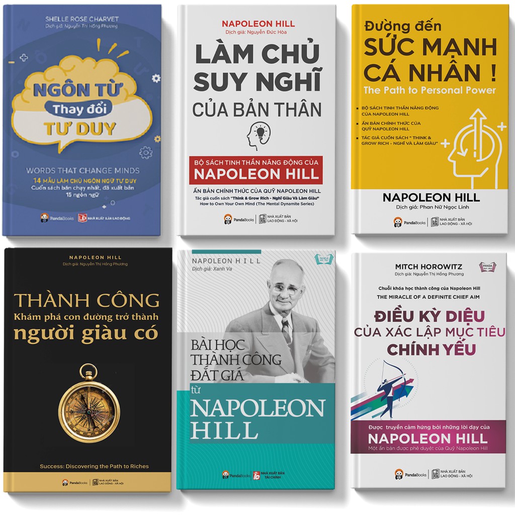 Sách Combo Làm chủ suy nghĩ của bản thân Ngôn từ thay đổi tư duy - Trọn bộ 5 cuốn Napoleon Hill - Pandabooks