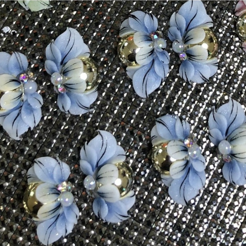 Hoa Nail Đẹp , Hoa Bột Vừa Form Móng Thật , Móc Ôm Hạt Vàng - Shop Đức Phúc