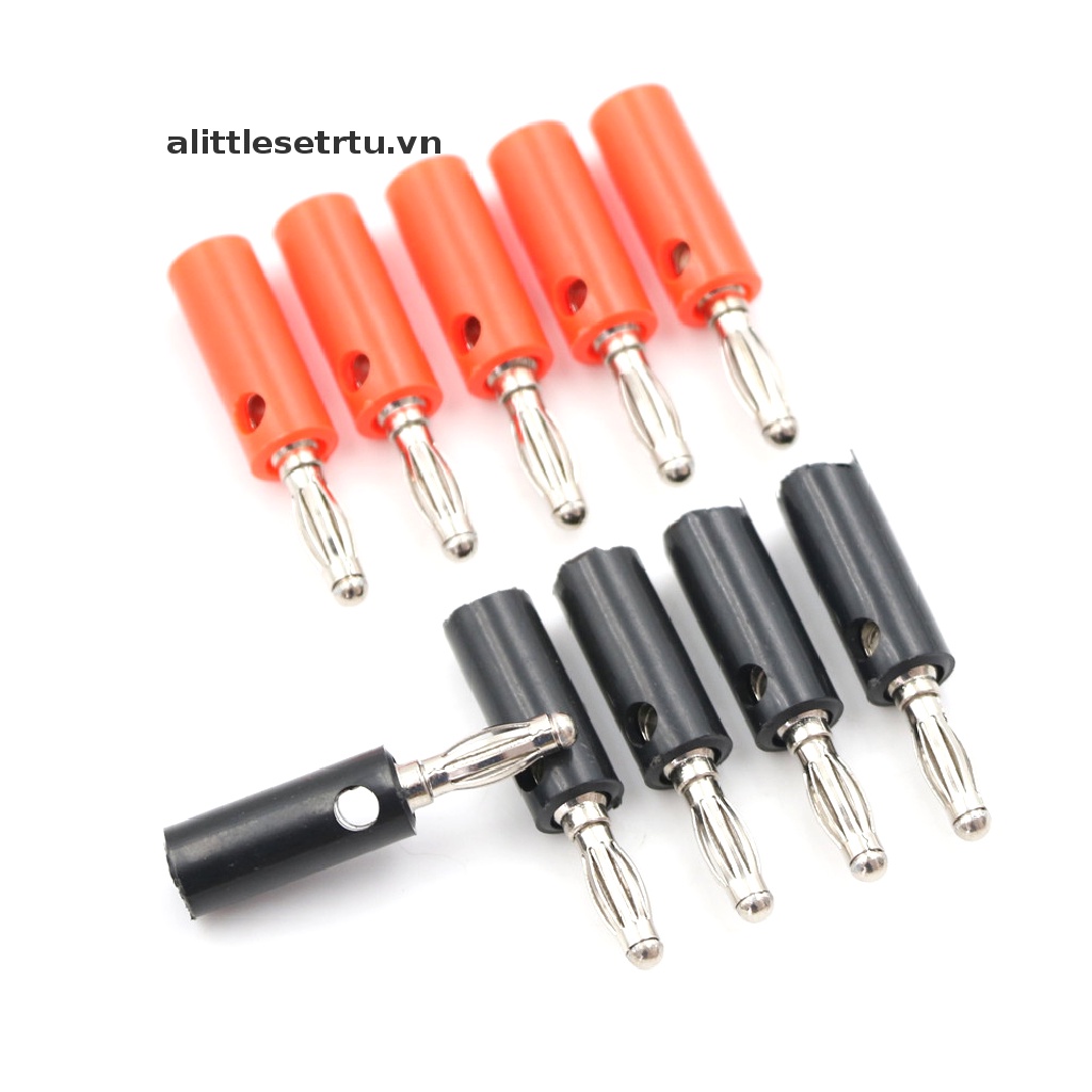 Set 5 Đầu Cắm Bắp Chuối Màu Đen Đỏ 4mm